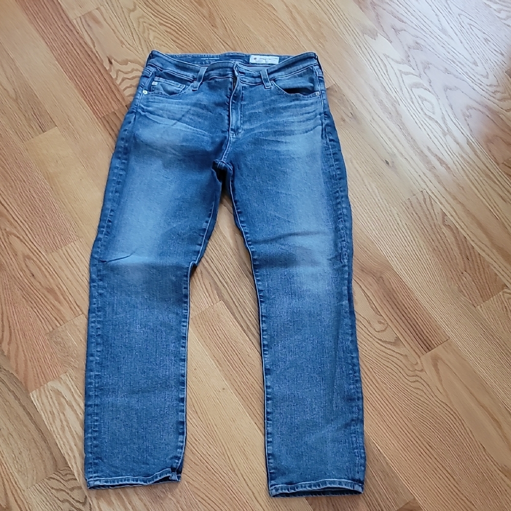 AG Anthropologie Stevie Straight High Rise Slim Blue Jeans